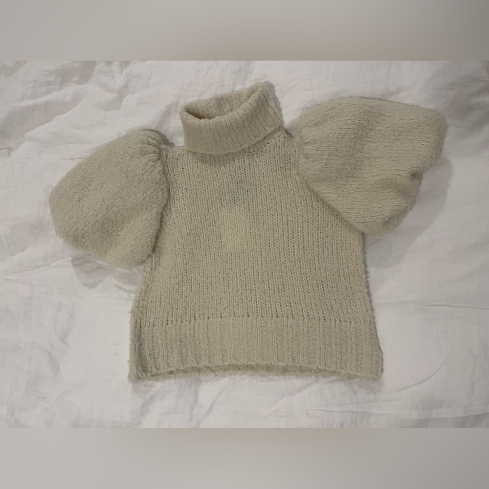 NWT Aje Alba Puff Sleeve Turtleneck Sweatee - Picture 2 of 5